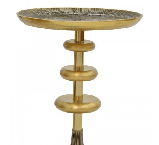 Βοηθητικό τραπέζι Trego Inart χρυσό-μαύρο μέταλλο Φ39x55εκ Υλικό: IRON 287-000020