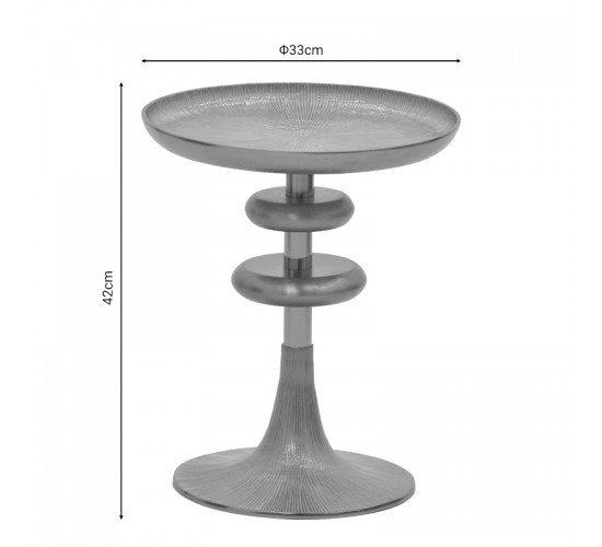 Βοηθητικό τραπέζι Trego I Inart χρυσό-λευκό μέταλλο Φ33x42εκ Υλικό: IRON 287-000021