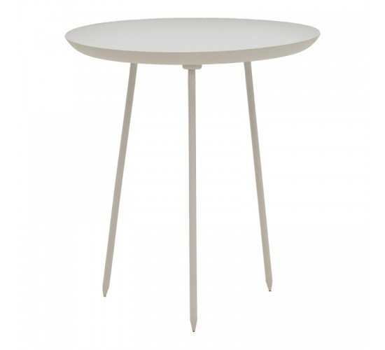 Βοηθητικό τραπέζι Flaz Inart λευκό μέταλλο Φ46x50εκ Υλικό: IRON 287-000023