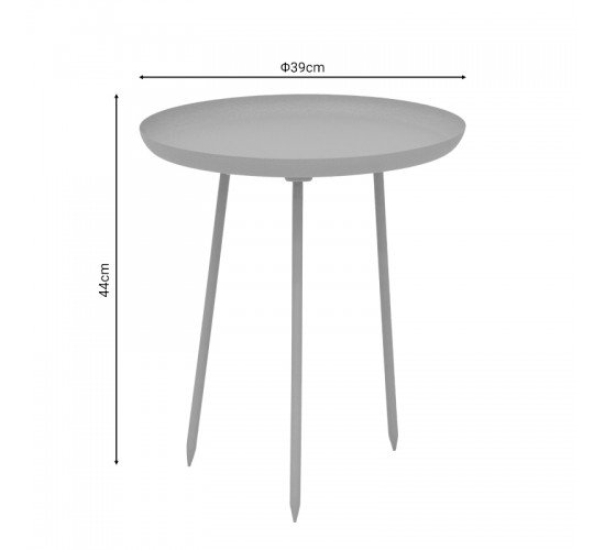 Βοηθητικό τραπέζι Flaz Inart μπεζ μέταλλο Φ39x44εκ Υλικό: IRON 287-000024