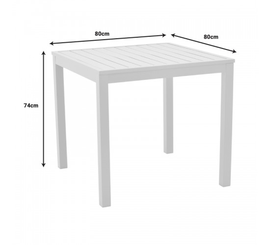 Τραπέζι Kliton αλουμινίου λευκό 80x80x74εκ Υλικό: ALUMINIUM - Alu tube 50*7mm 50*50mm 288-000006 Τραπέζι Kliton αλουμινίου λευκό 80x80x74εκ Υλικό: ALUMINIUM - Alu tube 50*7mm 50*50mm 288-000006