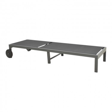 Ξαπλώστρα Mailo ανθρακί αλουμίνιο και textilene σε μαύρη απόχρωση 71x206x30εκ Υλικό: ALUMINIUM - TEXTILENE (tube：50*25mm/ 2x1 textilene) 288-000022