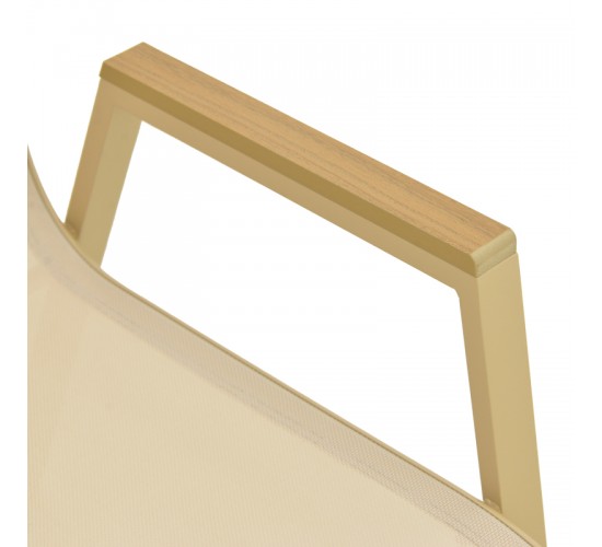 Πολυθρόνα Azelie στοιβαζόμενη αλουμίνιο σε cappuccino- textilene σε μπεζ απόχρωση 56x75x88εκ Υλικό: ALUMINIUM - TEXTILENE (tube：30*20/28*18mm) 288-000039