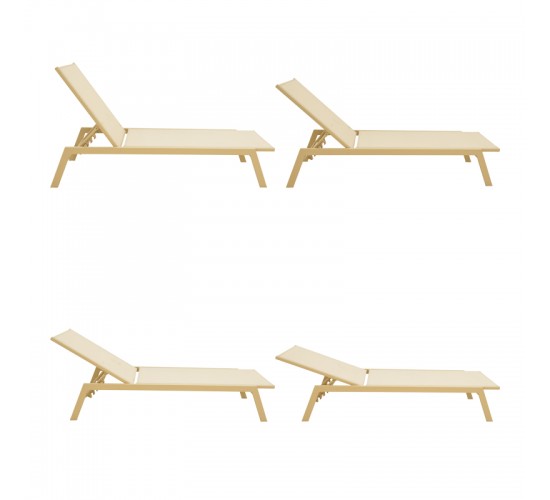 Ξαπλώστρα Boka αλουμίνιο cappuccino- textilene σε μπεζ απόχρωση 60x192x31εκ Υλικό: ALUMINIUM - TEXTILENE (tube：50*25*1.3mm) 288-000040