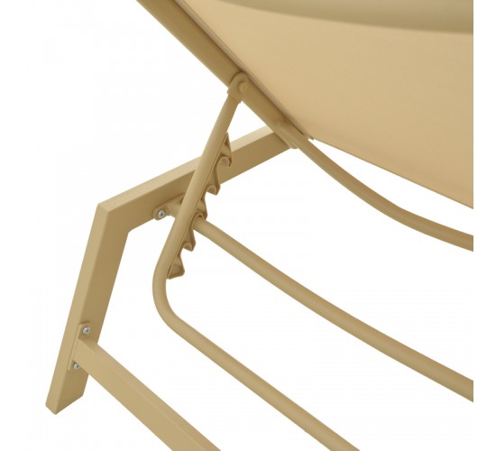 Ξαπλώστρα Boka αλουμίνιο cappuccino- textilene σε μπεζ απόχρωση 60x192x31εκ Υλικό: ALUMINIUM - TEXTILENE (tube：50*25*1.3mm) 288-000040