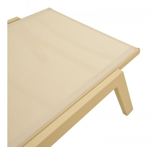 Ξαπλώστρα Boka αλουμίνιο cappuccino- textilene σε μπεζ απόχρωση 60x192x31εκ Υλικό: ALUMINIUM - TEXTILENE (tube：50*25*1.3mm) 288-000040