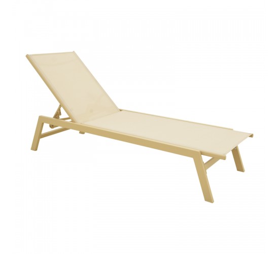 Ξαπλώστρα Boka αλουμίνιο cappuccino- textilene σε μπεζ απόχρωση 60x192x31εκ Υλικό: ALUMINIUM - TEXTILENE (tube：50*25*1.3mm) 288-000040