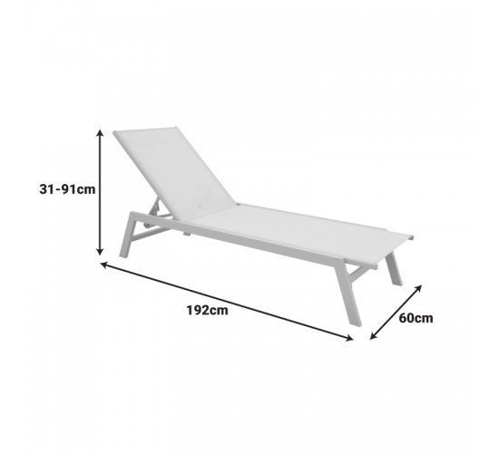 Ξαπλώστρα Boka αλουμίνιο cappuccino- textilene σε μπεζ απόχρωση 60x192x31εκ Υλικό: ALUMINIUM - TEXTILENE (tube：50*25*1.3mm) 288-000040