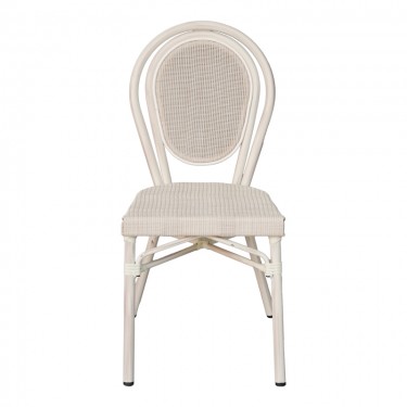 Καρέκλα Nacia στοιβαζόμενη αλουμίνιο-textilene λευκό 45x59x85εκ Υλικό: ALUMINUM-TEXTILENE 289-000023