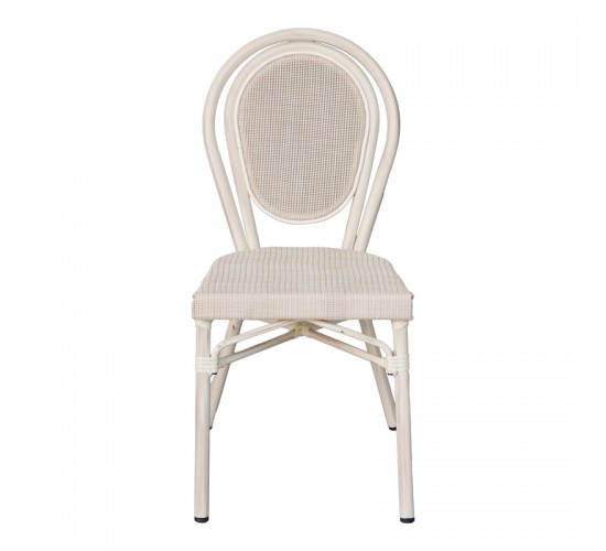 Καρέκλα Nacia στοιβαζόμενη αλουμίνιο-textilene λευκό 45x59x85εκ Υλικό: ALUMINUM-TEXTILENE 289-000023