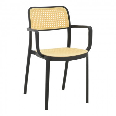 Πολυθρόνα Westley pp φυσικό-μαύρο 58x47x81εκ Υλικό: PP 292-000004