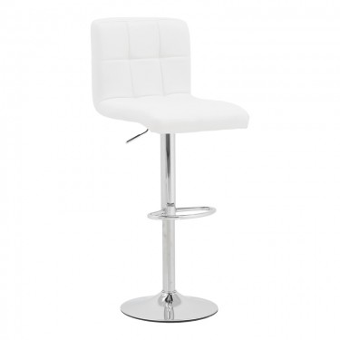 Σκαμπό μπαρ Remina πτυσσόμενο λευκό pu-βάση χρωμίου 44x44x112εκ Υλικό: METAL-CHROME 292-000021