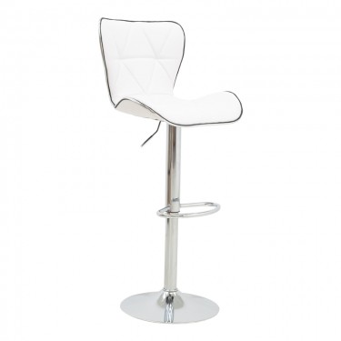 Σκαμπό μπαρ Jorine πτυσσόμενο λευκό pu- βάση χρωμίου 53x44x114εκ Υλικό: METAL 292-000024