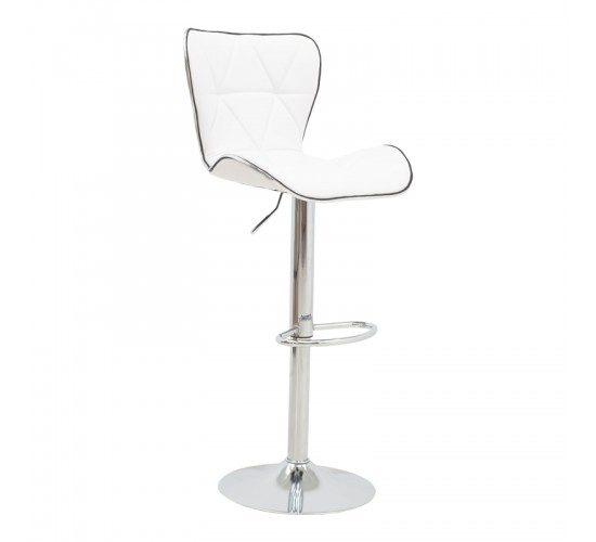 Σκαμπό μπαρ Jorine πτυσσόμενο λευκό pu- βάση χρωμίου 53x44x114εκ Υλικό: METAL 292-000024