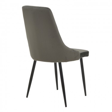 Καρέκλα Azori ανθρακί βελούδο-πόδι μαύρο μέταλλο 49x55x85εκ Υλικό: METAL-VELVET 292-000046