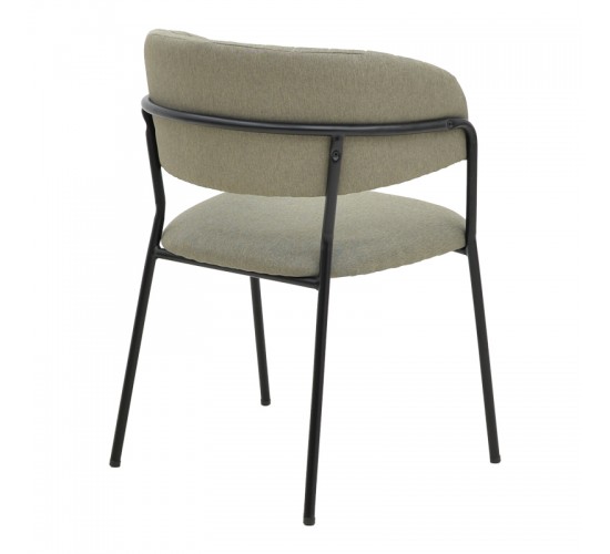Καρέκλα Morel γκρι ύφασμα-πόδι μαύρο μέταλλο 55x55x76εκ Υλικό: METAL-LINEN 292-000047