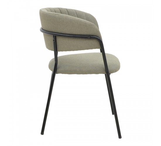 Καρέκλα Morel γκρι ύφασμα-πόδι μαύρο μέταλλο 55x55x76εκ Υλικό: METAL-LINEN 292-000047