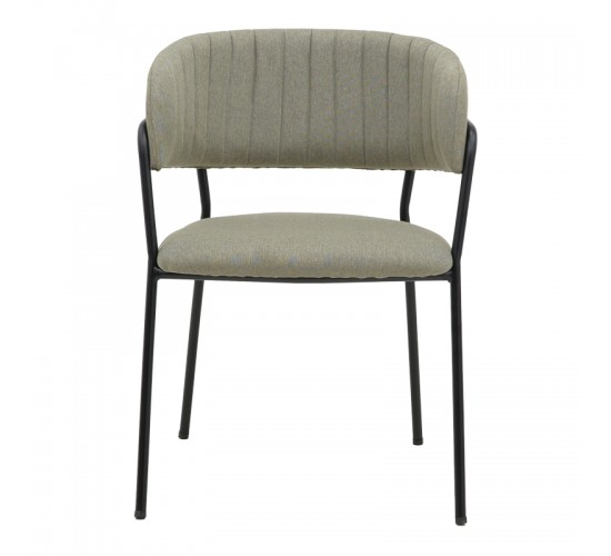 Καρέκλα Morel γκρι ύφασμα-πόδι μαύρο μέταλλο 55x55x76εκ Υλικό: METAL-LINEN 292-000047