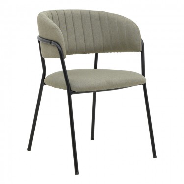 Καρέκλα Morel γκρι ύφασμα-πόδι μαύρο μέταλλο 55x55x76εκ Υλικό: METAL-LINEN 292-000047