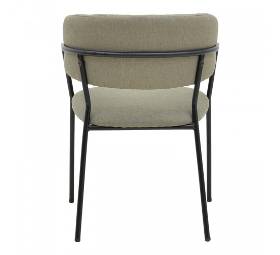 Καρέκλα Morel γκρι ύφασμα-πόδι μαύρο μέταλλο 55x55x76εκ Υλικό: METAL-LINEN 292-000047