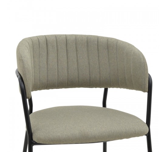 Καρέκλα Morel γκρι ύφασμα-πόδι μαύρο μέταλλο 55x55x76εκ Υλικό: METAL-LINEN 292-000047