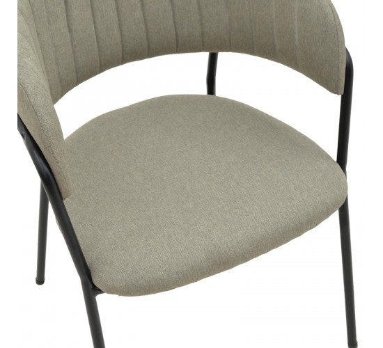 Καρέκλα Morel γκρι ύφασμα-πόδι μαύρο μέταλλο 55x55x76εκ Υλικό: METAL-LINEN 292-000047