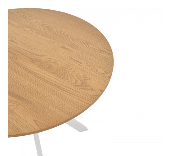 Τραπέζι Xuson φυσικό mdf-πόδι λευκό μέταλλο Φ80x75εκ Υλικό: MDF-METAL 292-000072 Τραπέζι Xuson φυσικό mdf-πόδι λευκό μέταλλο Φ80x75εκ Υλικό: MDF-METAL 292-000072