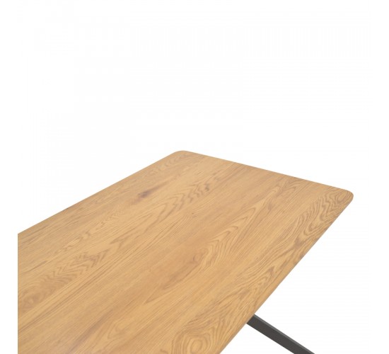 Τραπέζι Nerelis φυσικό mdf και πόδι μαύρο μέταλλο 120x70x75εκ Υλικό: WOOD-METAL 292-000075 Τραπέζι Nerelis φυσικό mdf και πόδι μαύρο μέταλλο 120x70x75εκ Υλικό: WOOD-METAL 292-000075