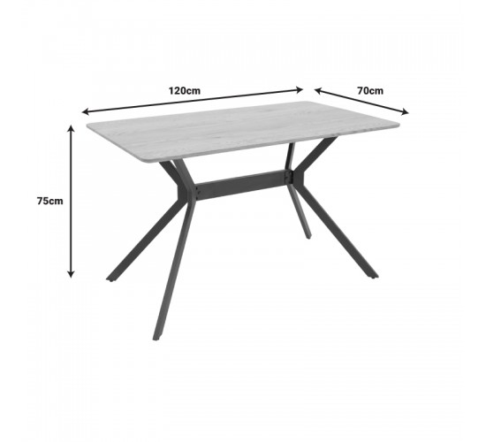 Τραπέζι Nerelis φυσικό mdf και πόδι μαύρο μέταλλο 120x70x75εκ Υλικό: WOOD-METAL 292-000075 Τραπέζι Nerelis φυσικό mdf και πόδι μαύρο μέταλλο 120x70x75εκ Υλικό: WOOD-METAL 292-000075