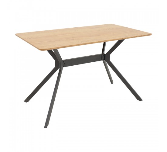 Τραπέζι Nerelis φυσικό mdf και πόδι μαύρο μέταλλο 120x70x75εκ Υλικό: WOOD-METAL 292-000075 Τραπέζι Nerelis φυσικό mdf και πόδι μαύρο μέταλλο 120x70x75εκ Υλικό: WOOD-METAL 292-000075