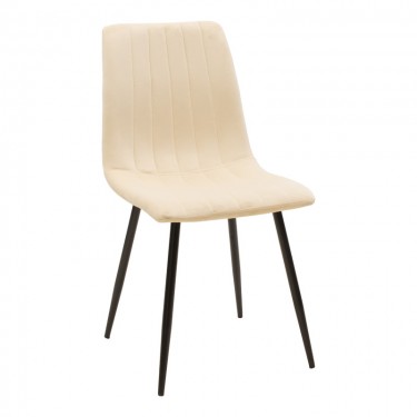 Καρέκλα Noor μπεζ βελούδο με πόδι μετάλλου σε μαύρη απόχρωση 44x53x86εκ Υλικό: METAL-VELVET 292-000080