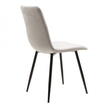 Καρέκλα Noor γκρι βελούδο με πόδι μετάλλου σε μαύρη απόχρωση 44x53x86εκ Υλικό: METAL-VELVET 292-000082