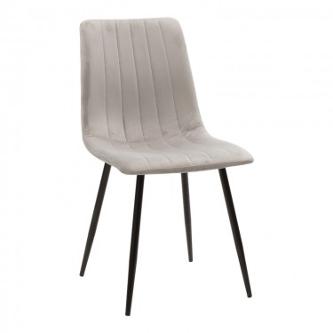 Καρέκλα Noor γκρι βελούδο με πόδι μετάλλου σε μαύρη απόχρωση 44x53x86εκ Υλικό: METAL-VELVET 292-000082