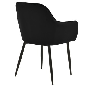 Πολυθρόνα Noor μαύρο βελούδο με πόδι μετάλλου σε μαύρη απόχρωση 58x58x86εκ Υλικό: METAL-VELVET 292-000088