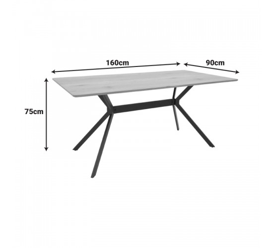Τραπέζι Nerelis φυσικό mdf και πόδι μαύρο μέταλλο 160x90x75εκ Υλικό: WOOD-METAL 292-000099 Τραπέζι Nerelis φυσικό mdf και πόδι μαύρο μέταλλο 160x90x75εκ Υλικό: WOOD-METAL 292-000099
