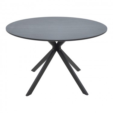 Τραπέζι Xuson mdf σε ανθρακί απόχρωση με πόδι μαύρο μέταλλο Φ120x75εκ Υλικό: MDF-METAL 292-000100