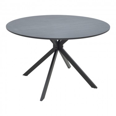 Τραπέζι Xuson mdf σε ανθρακί απόχρωση με πόδι μαύρο μέταλλο Φ120x75εκ Υλικό: MDF-METAL 292-000100