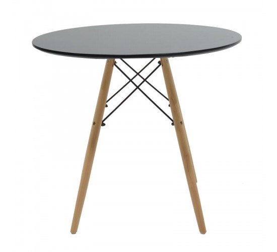 Τραπέζι Julita MDF μαυρο-πόδια σε φυσική απόχρωση Φ80x73εκ Υλικό: MDF - BEECH WOOD - METAL 292-000105