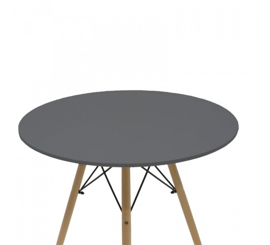 Τραπέζι Julita MDF μαυρο-πόδια σε φυσική απόχρωση Φ80x73εκ Υλικό: MDF - BEECH WOOD - METAL 292-000105