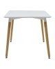 Τραπέζι Natali MDF λευκό-πόδια σε φυσική απόχρωση 80x80x76εκ Υλικό: MDF - BEECH WOOD - METAL 292-000106