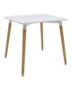 Τραπέζι Natali MDF λευκό-πόδια σε φυσική απόχρωση 80x80x76εκ Υλικό: MDF - BEECH WOOD - METAL 292-000106