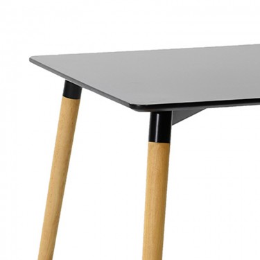 Τραπέζι Natali MDF μαύρο-πόδια φυσικό 80x80x76εκ Υλικό: MDF - BEECH WOOD - METAL 292-000107