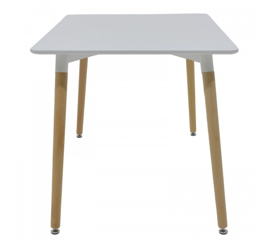 Τραπέζι Natali MDF λευκό-πόδια φυσικό 120x80x76εκ Υλικό: MDF - BEECH WOOD - METAL 292-000108