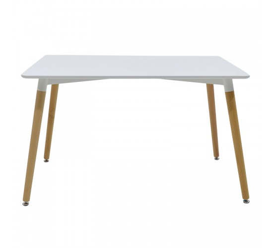 Τραπέζι Natali MDF λευκό-πόδια φυσικό 120x80x76εκ Υλικό: MDF - BEECH WOOD - METAL 292-000108