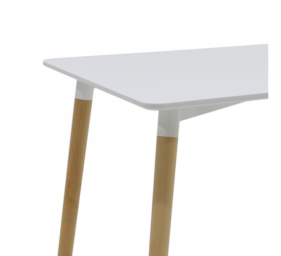 Τραπέζι Natali MDF λευκό-πόδια φυσικό 120x80x76εκ Υλικό: MDF - BEECH WOOD - METAL 292-000108