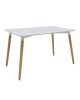 Τραπέζι Natali MDF λευκό-πόδια φυσικό 120x80x76εκ Υλικό: MDF - BEECH WOOD - METAL 292-000108