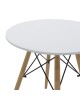 Τραπέζι Julita MDF λευκό και ξύλο οξιάς σε φυσική απόχρωση Φ60x73εκ Υλικό: MDF - BEECH WOOD - METAL 292-000110