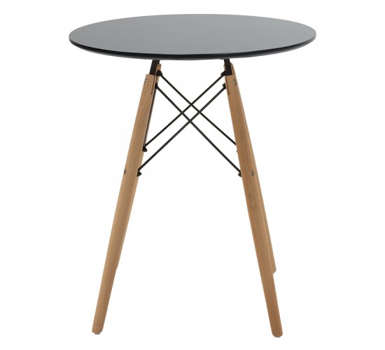 Τραπέζι Julita MDF μαύρο και ξύλο οξιάς σε φυσική απόχρωση Φ60x73εκ Υλικό: MDF - BEECH WOOD - METAL 292-000111