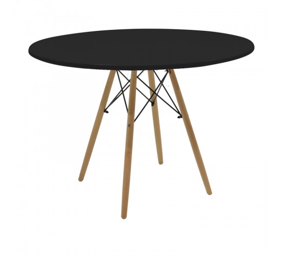 Τραπέζι Julita MDF μαύρο και ξύλο οξιάς σε φυσική απόχρωση Φ120x73εκ Υλικό: MDF - BEECH WOOD - METAL 292-000113