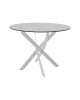 Τραπέζι Antoro γυαλί και μεταλλικά πόδια σε λευκή απόχρωση Φ80x75εκ Υλικό: METAL-GLASS 292-000114